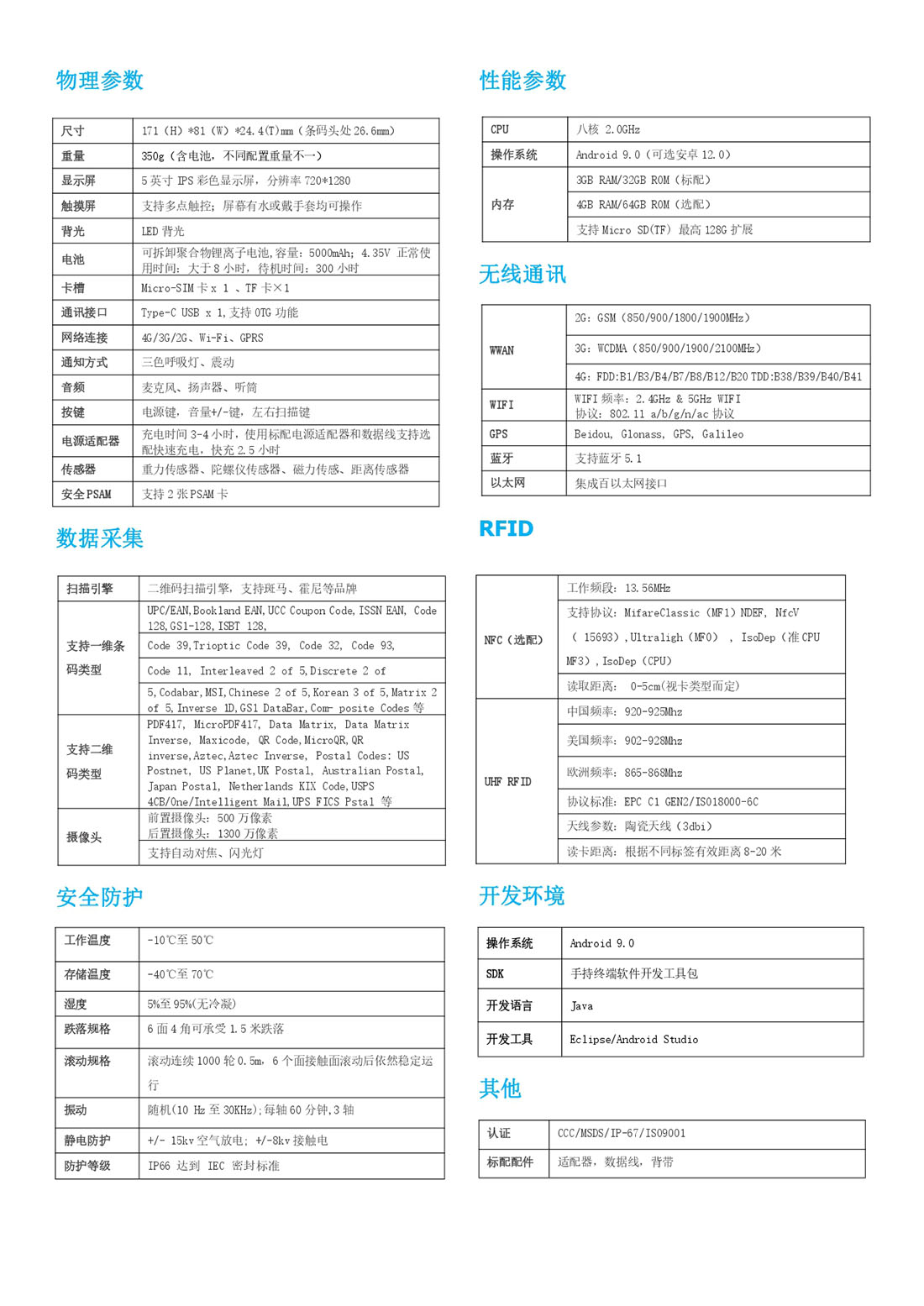 内置超高频rfid手持终端