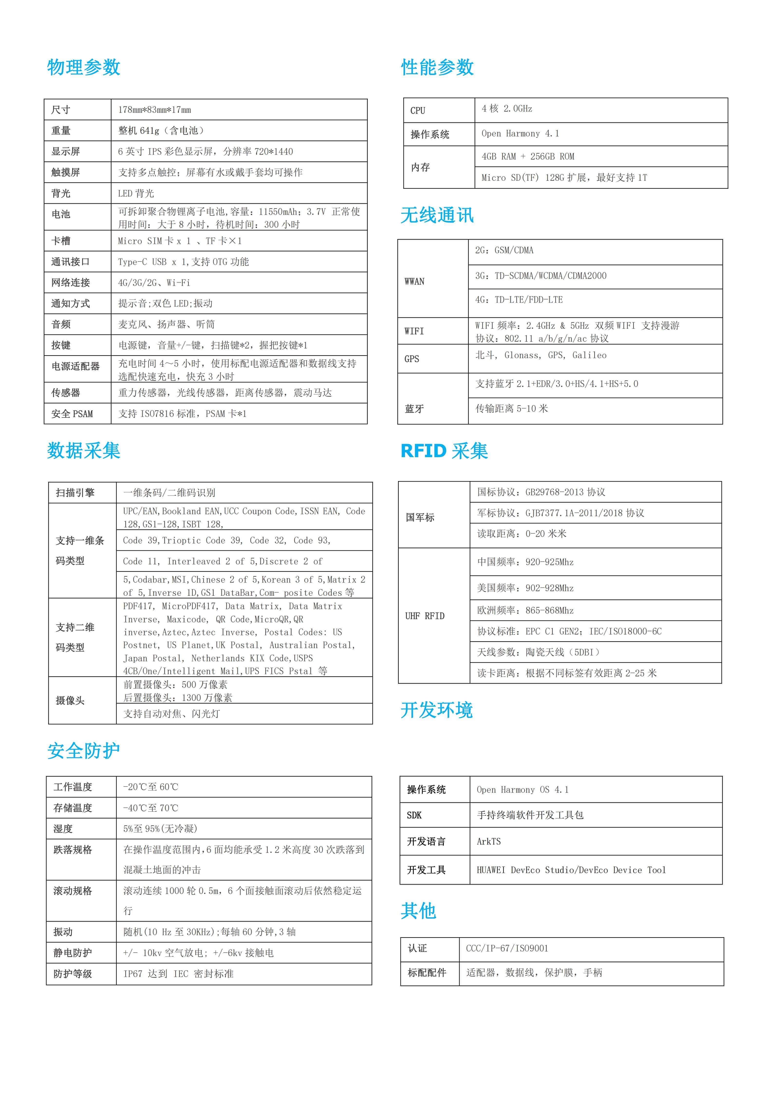 N73RH鸿蒙超高频pda手持终端_UHF超高频RFID读写器(图2)