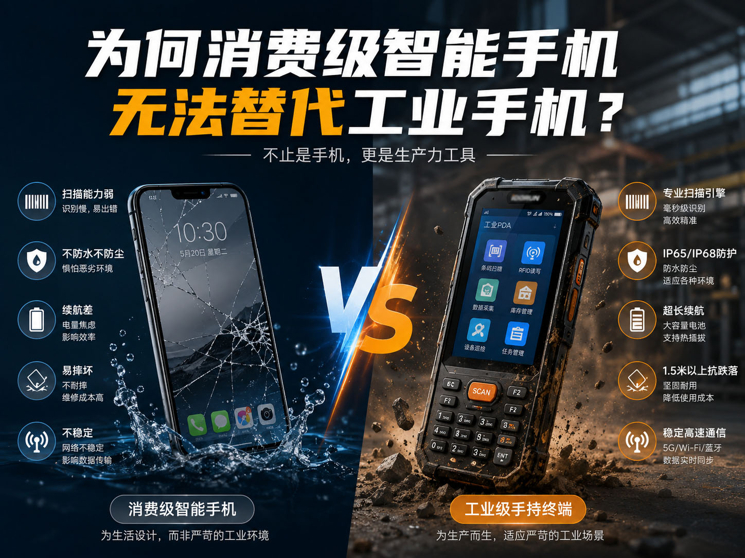 为何消费级智能手机无法替代工业手持机？
