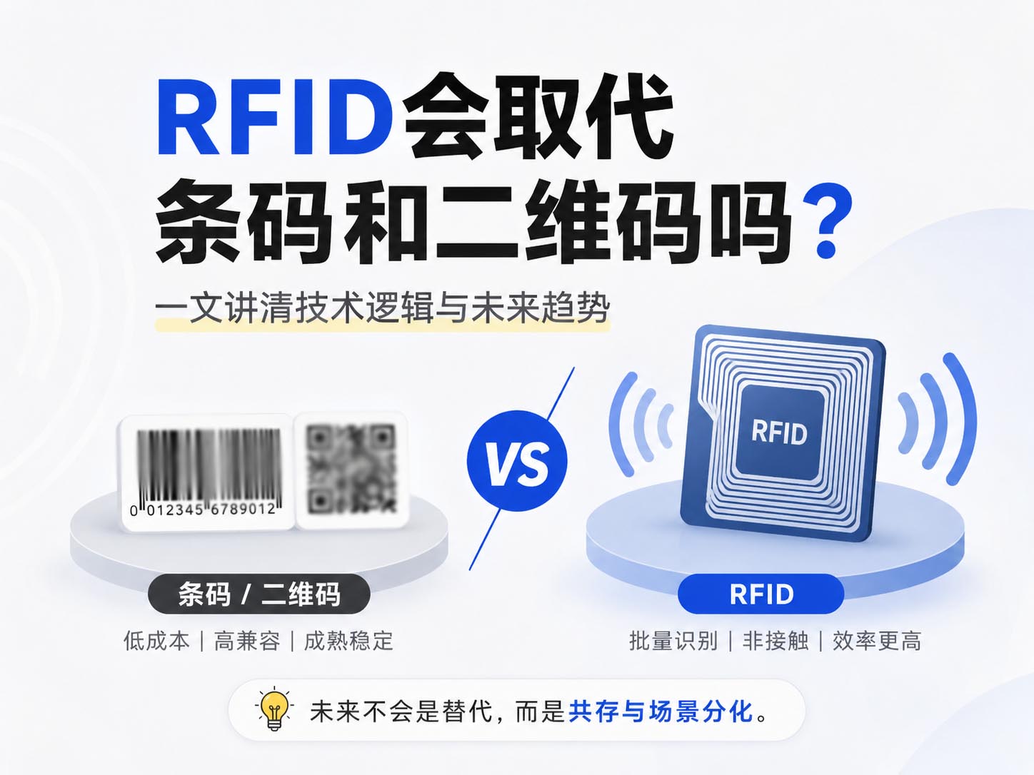 RFID会不会慢慢取代条形码二维码等传统扫码识别方式?
