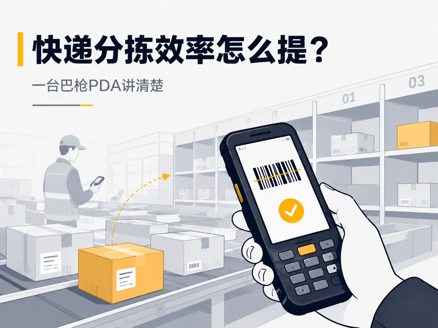 快递巴枪pda手持终端提升包裹分拣效率详情图