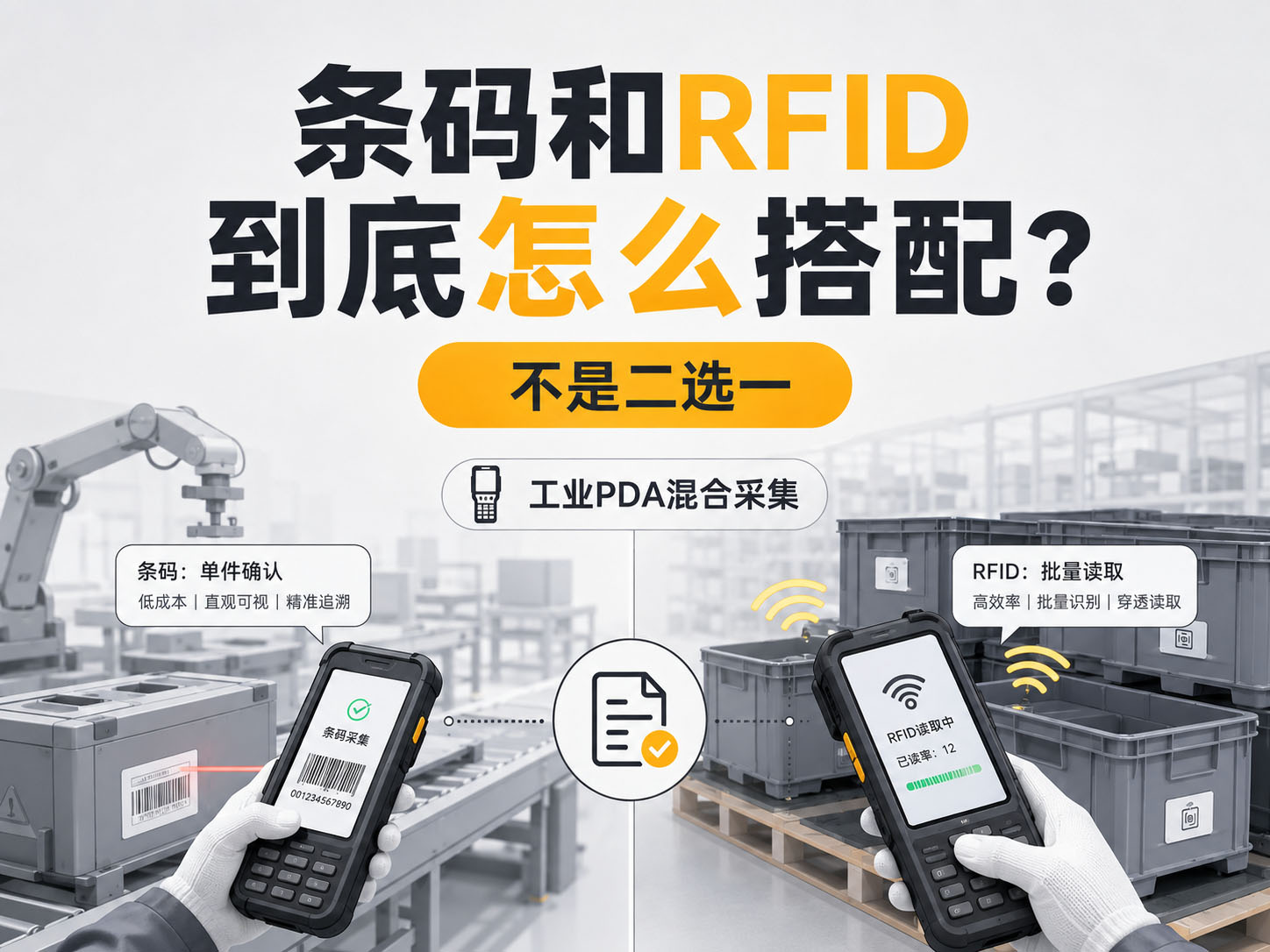 制造业产线追溯中，条码和RFID如何搭配使用？
