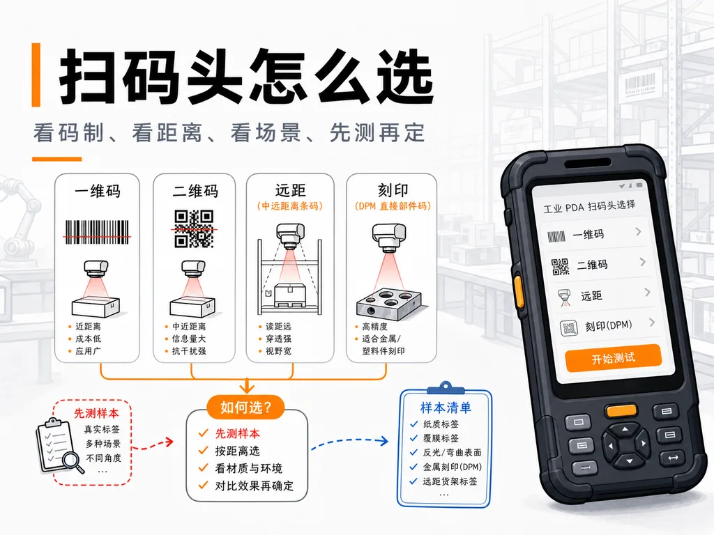 工业PDA手持机的扫码头区别对比图 工业PDA手持机的扫码头区别对比图