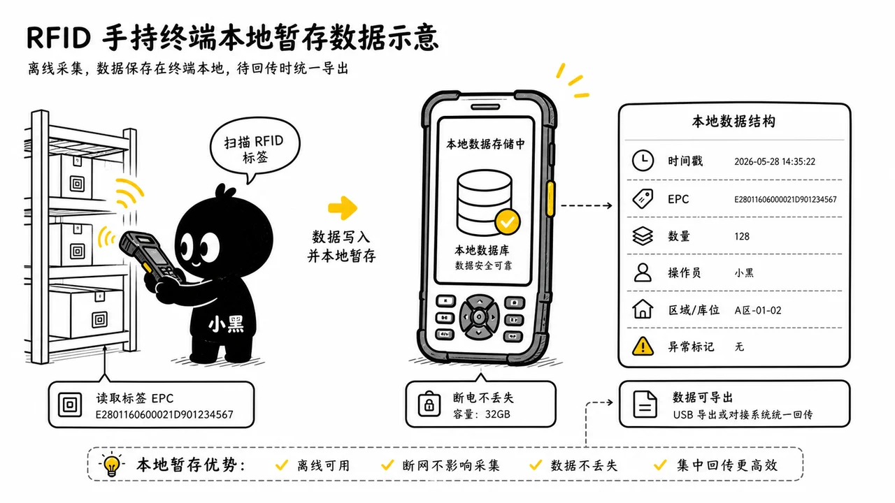 RFID 手持终端本地暂存数据示意