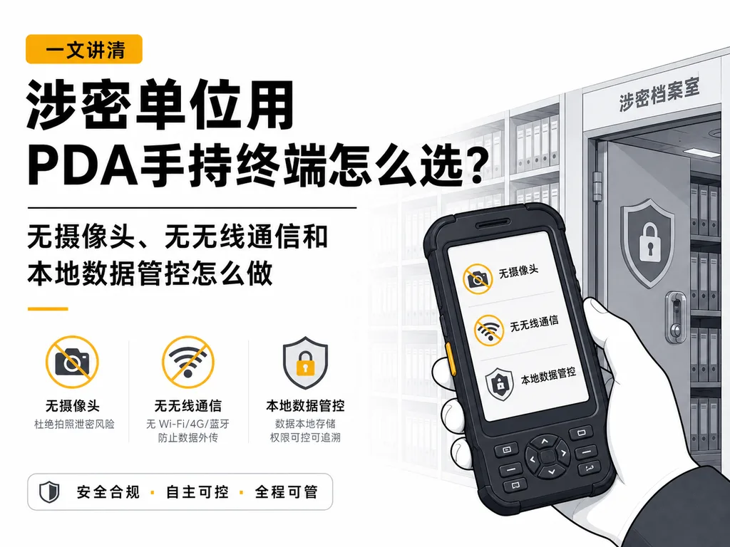 涉密单位用PDA手持终端怎么选？无摄像头、无无线通信和本地数据管控怎么做