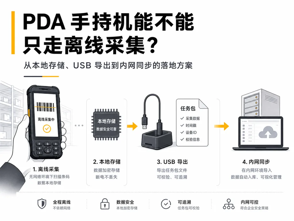 PDA 手持机能不能只走离线采集？从本地存储、USB 导出到内网同步的落地方案