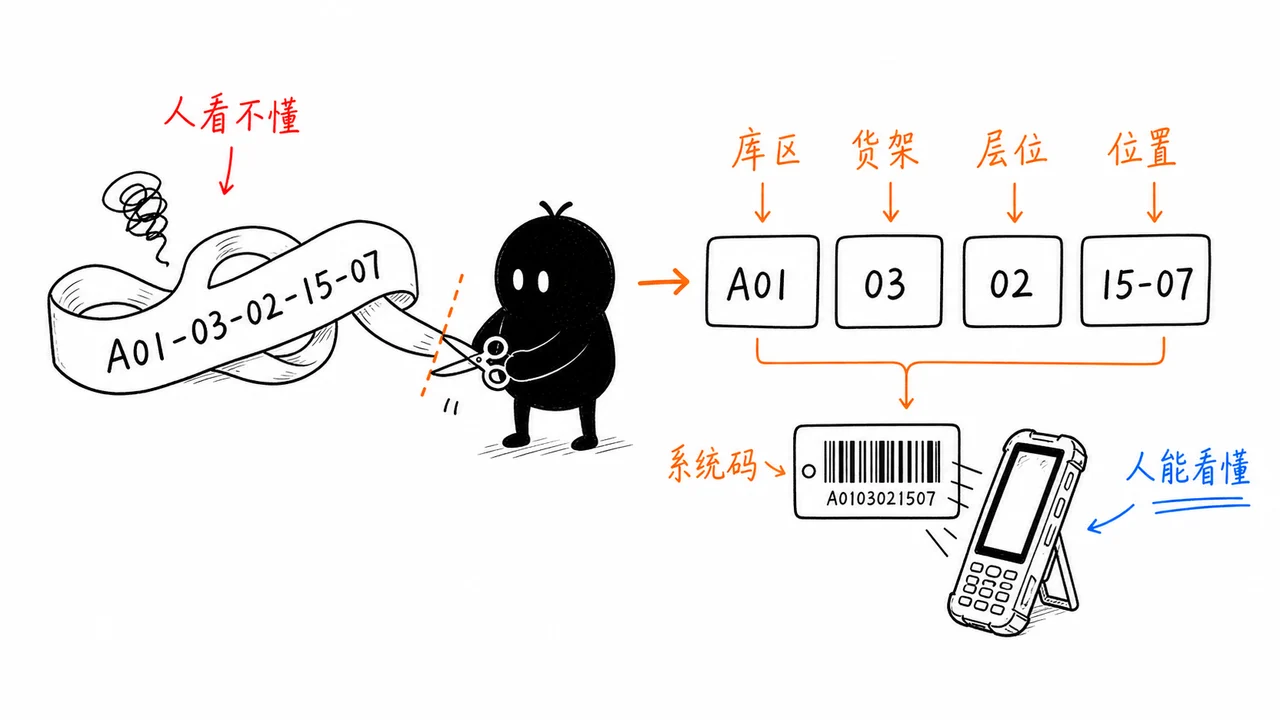 货位编码让员工容易读懂的设计示意