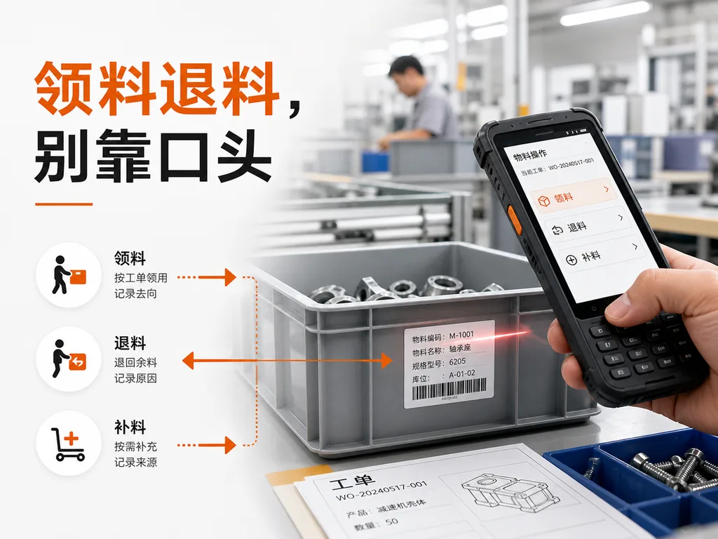 生产现场物料领用太乱，PDA能不能把领料、退料和补料管清楚？