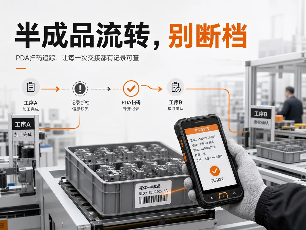用PDA扫码追踪管理工厂半成品流转的方案