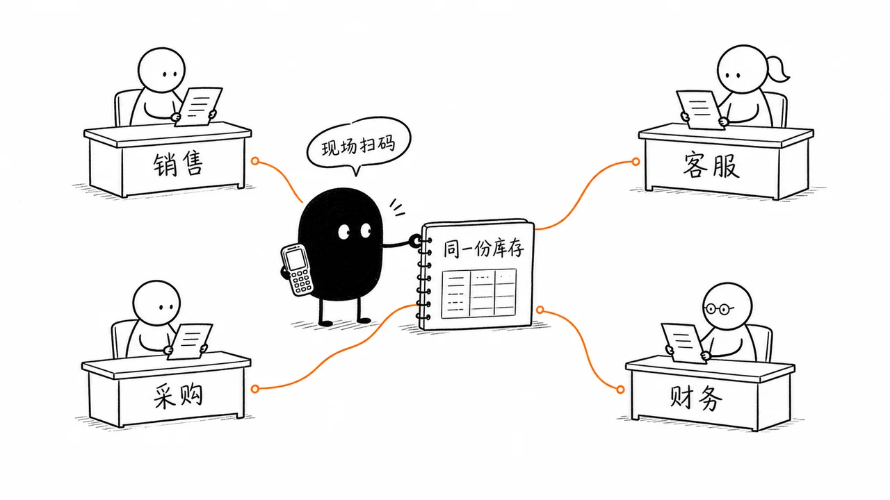 PDA仓库管理让销售客服采购财务查看同一套库存数据