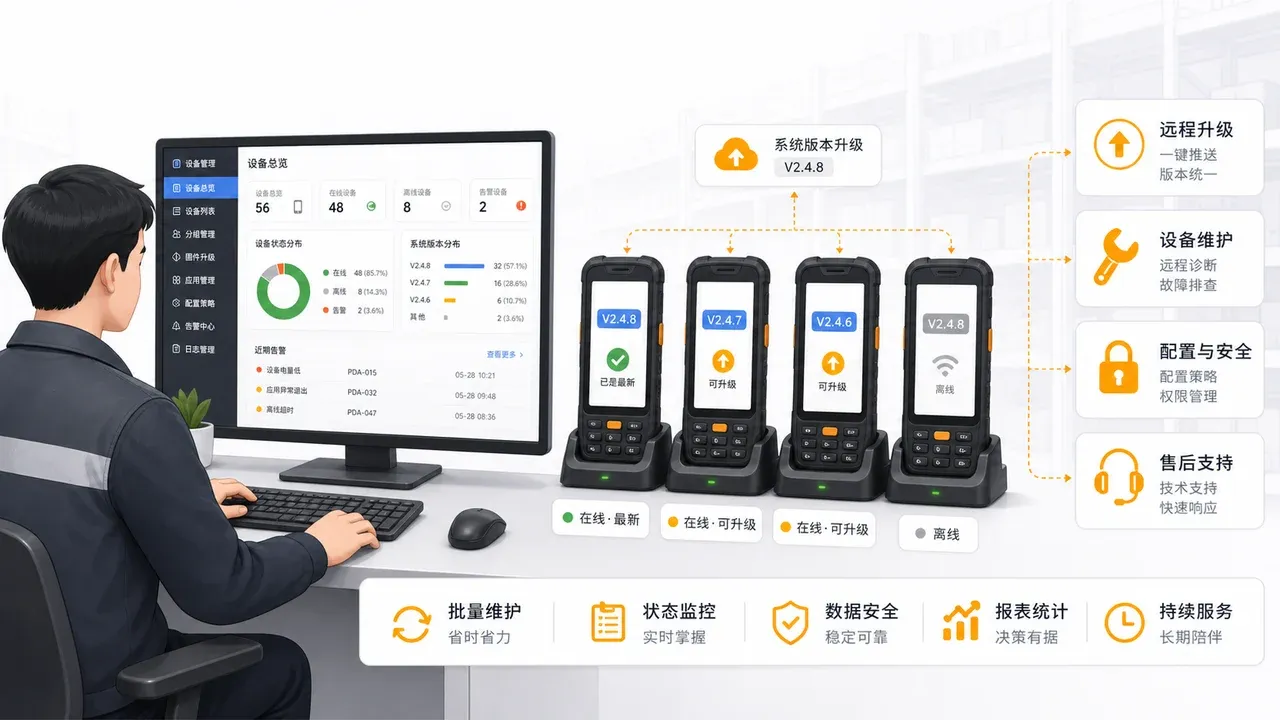 仓库PDA系统长期维护涉及版本升级设备管理和售后支持