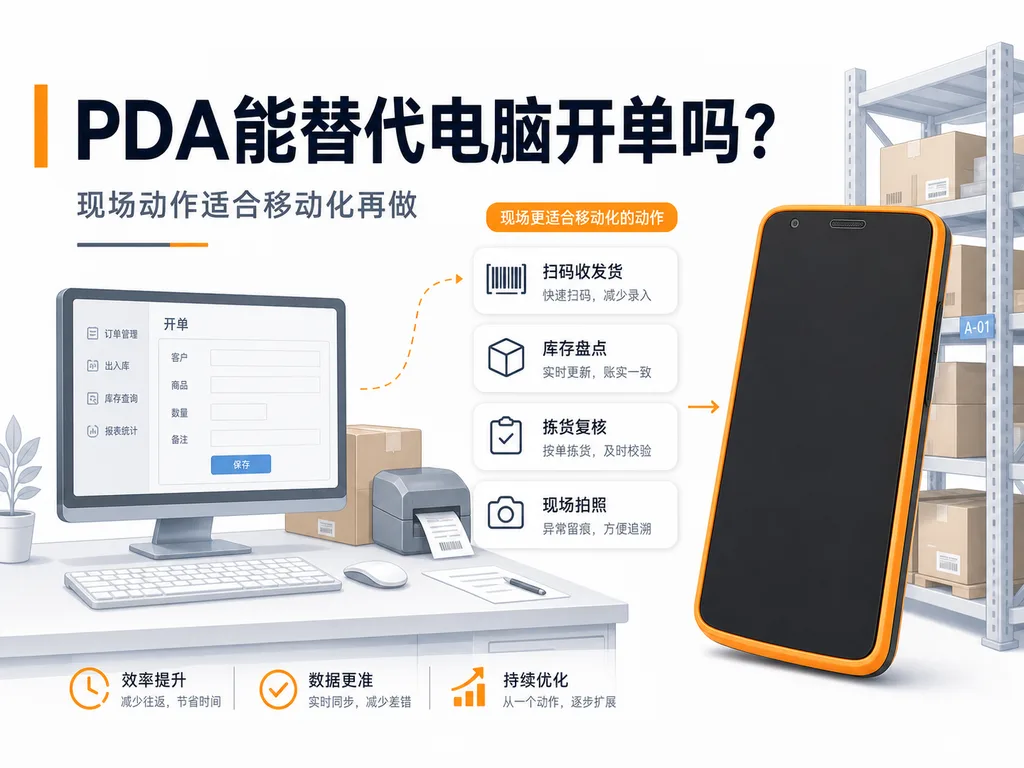 PDA手持机能替代电脑开单？仓库现场哪些操作适合移动化