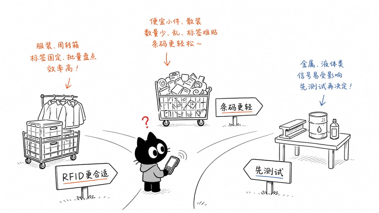 RFID手持机适合哪些仓库的货品分流示意图