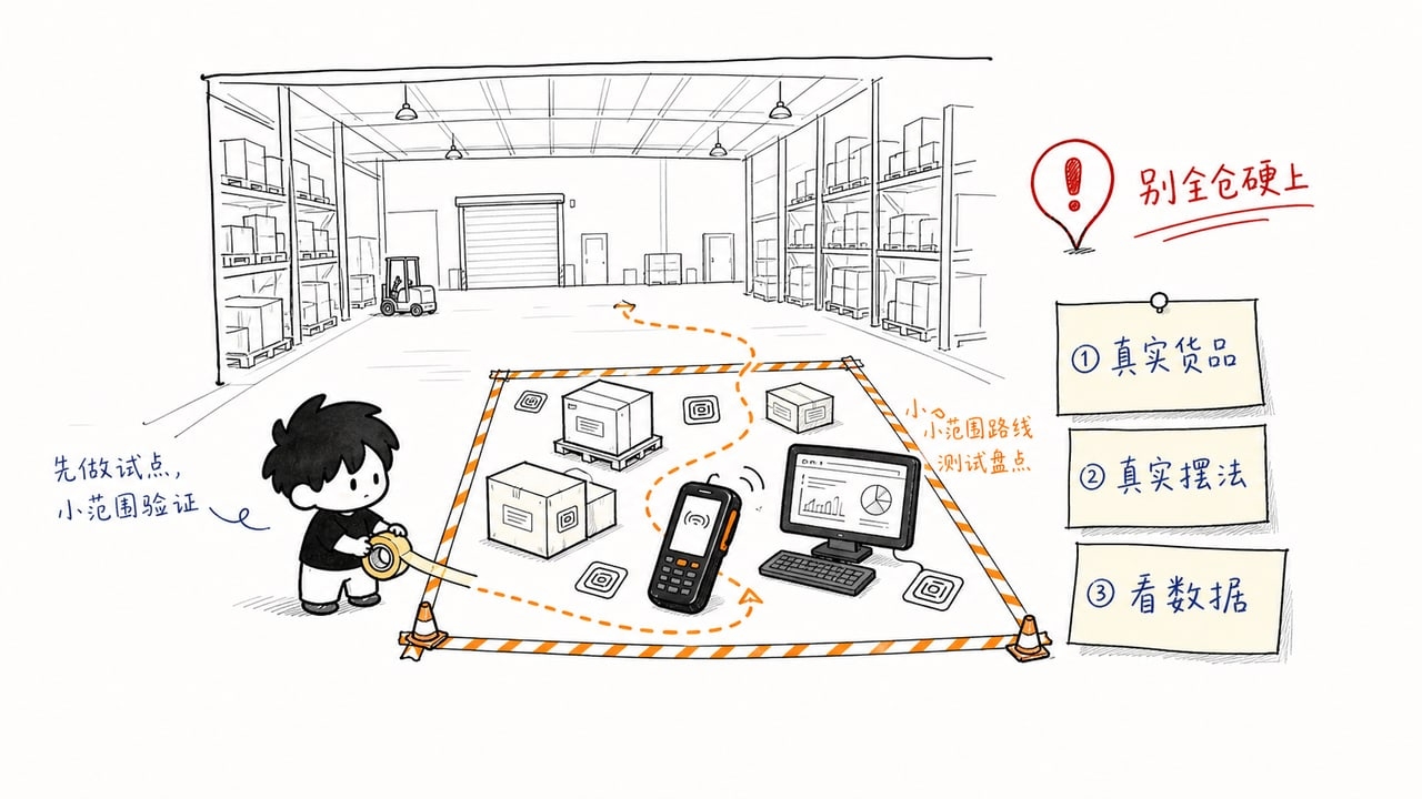 RFID仓库试点路线示意图