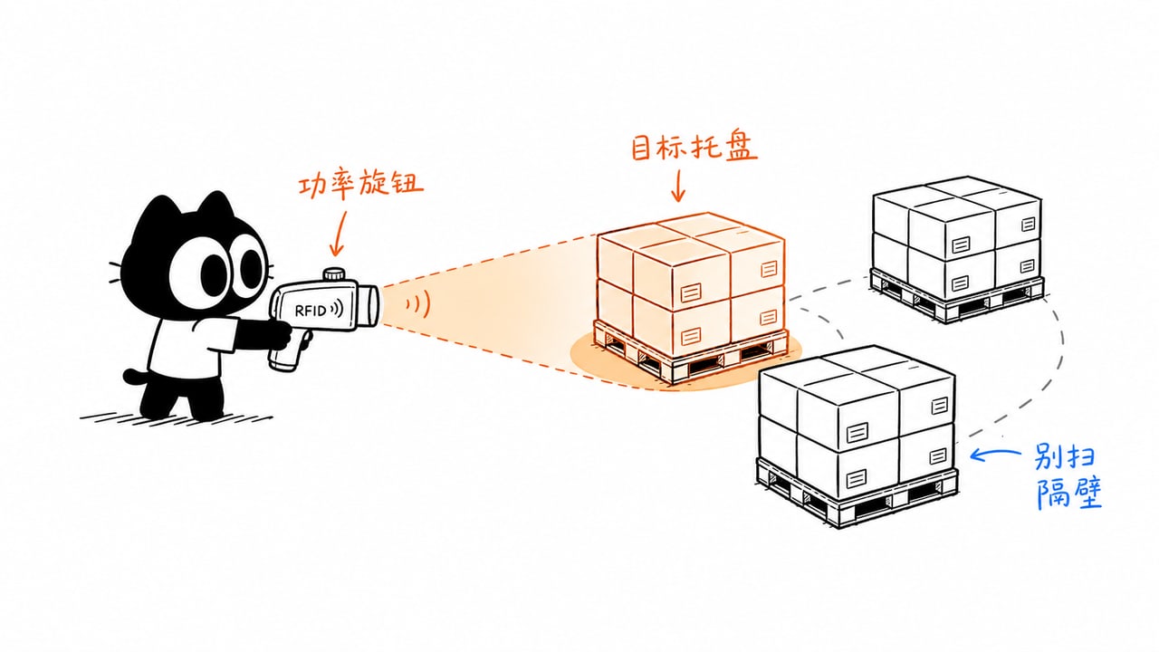 RFID手持机读区像手电筒一样需要控制示意图 RFID手持机读区像手电筒一样需要控制示意图