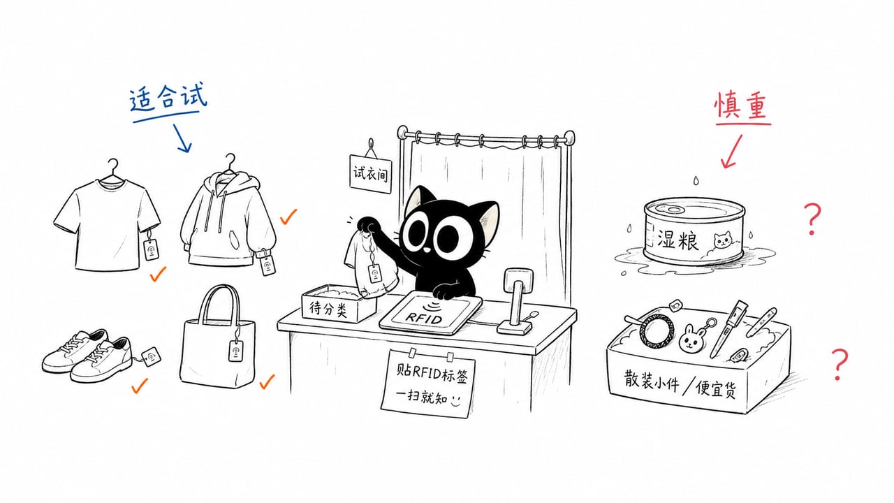 门店RFID盘点适合品类示意图