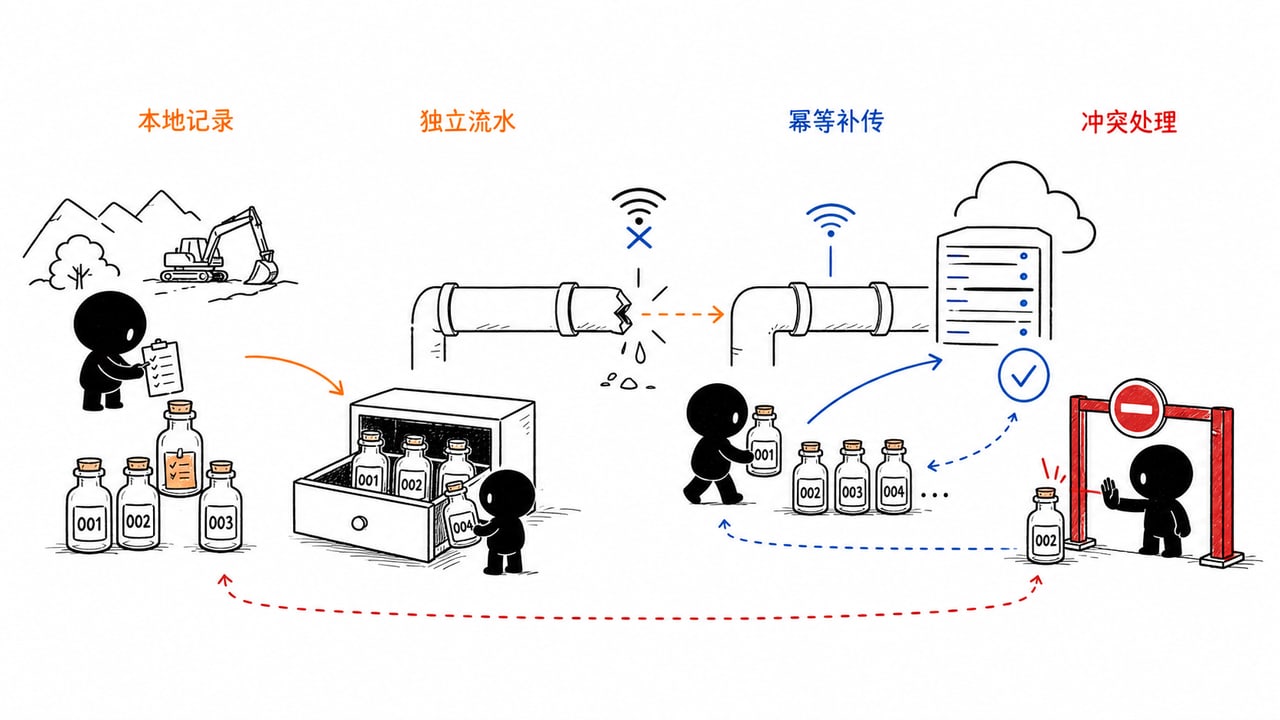 工业PDA在弱网现场保存任务流水并恢复网络后有序补传