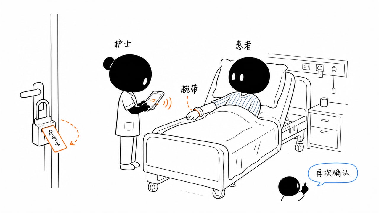 医疗PDA把两种身份标识与当前医嘱和执行人员共同核对