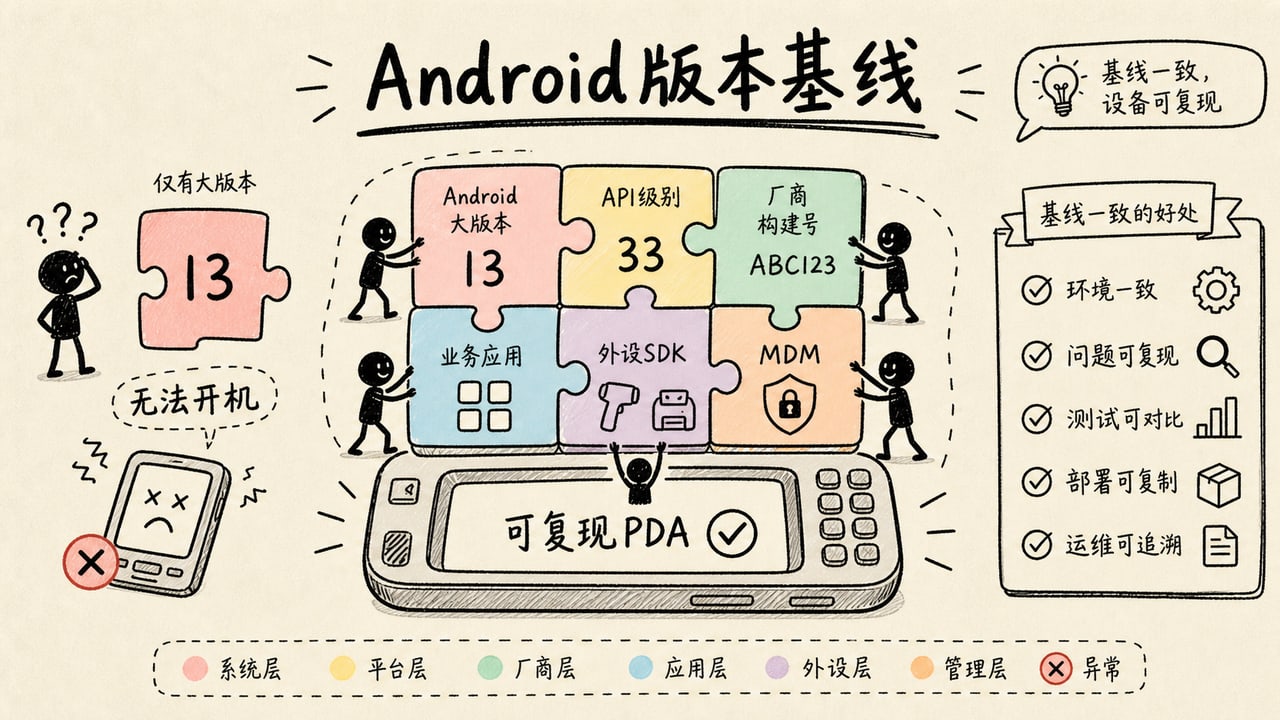 Android工业PDA版本基线由平台API厂商固件业务应用外设SDK和MDM共同组成 Android工业PDA版本基线由平台API厂商固件业务应用外设SDK和MDM共同组成