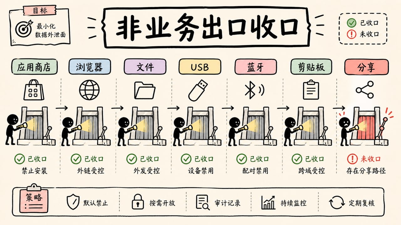 PDA专机策略沿应用商店浏览器文件USB蓝牙剪贴板与分享入口逐项收口 PDA专机策略沿应用商店浏览器文件USB蓝牙剪贴板与分享入口逐项收口