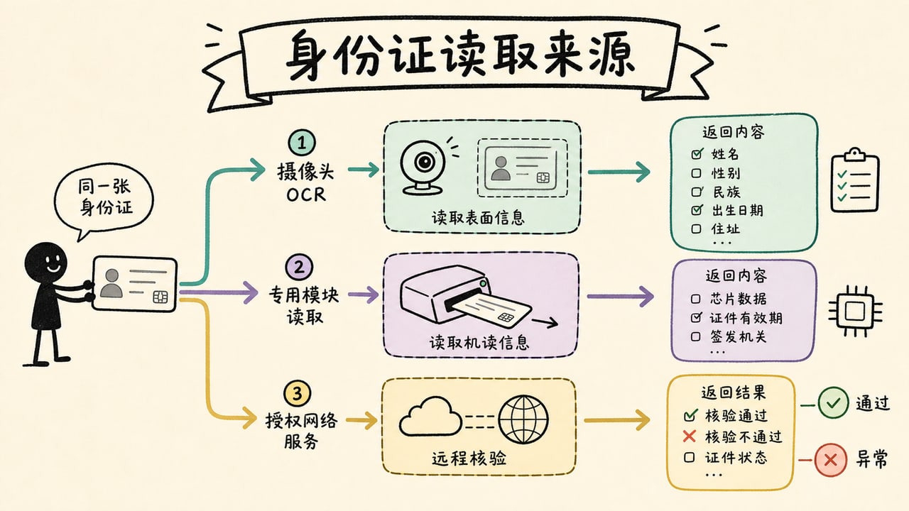身份证识别手持终端的摄像头OCR居民身份证机读和联网核验具有不同数据来源 身份证识别手持终端的摄像头OCR居民身份证机读和联网核验具有不同数据来源