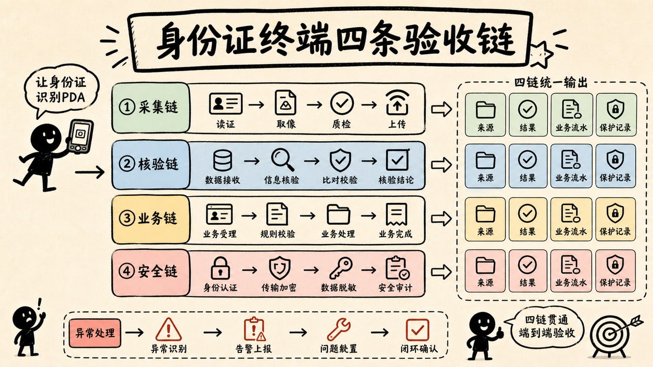 身份证识别手持终端验收覆盖采集核验业务安全四条端到端测试链 身份证识别手持终端验收覆盖采集核验业务安全四条端到端测试链
