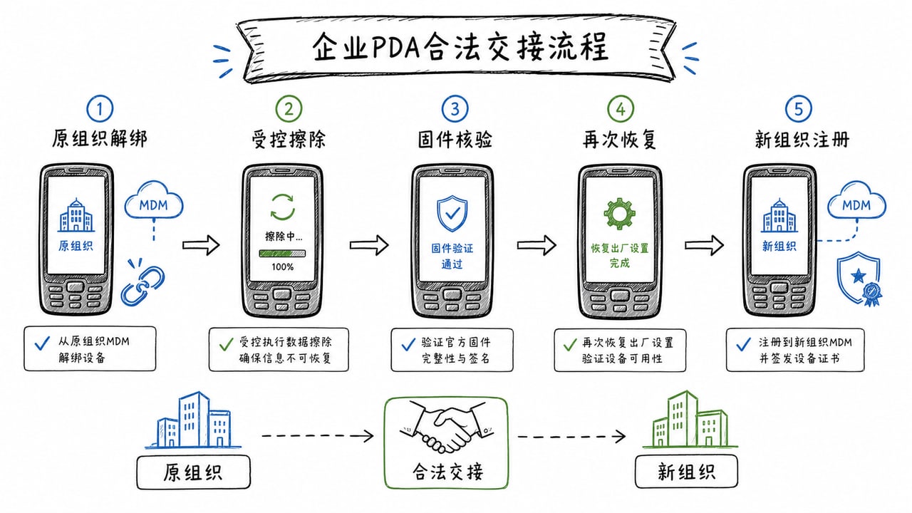 二手PDA接管必须经过原组织解绑受控擦除固件核验和新企业重新注册 二手PDA接管必须经过原组织解绑受控擦除固件核验和新企业重新注册