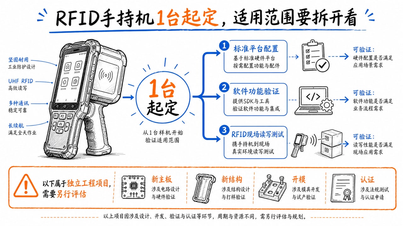 RFID手持机1台起定适用于标准平台配置软件验证和现场射频试点