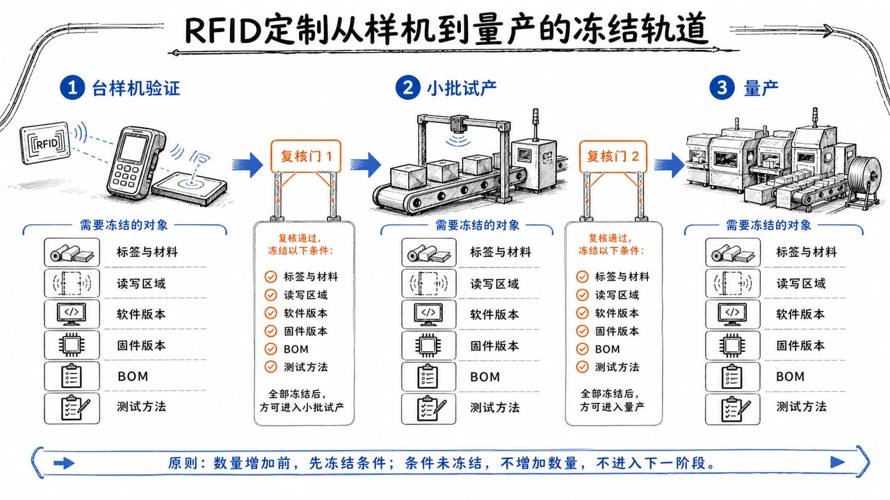 RFID手持机项目从单台样机到试产和量产逐步冻结标签读区软件与BOM