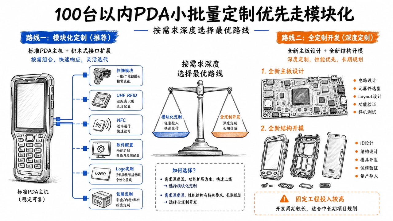PDA小批量定制优先复用标准主机模块软件配置和可变标识 PDA小批量定制优先复用标准主机模块软件配置和可变标识