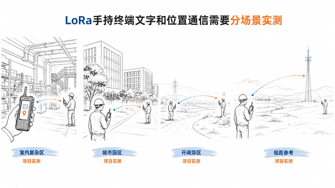 LoRa手持终端在室内城市园区开阔郊区和视距条件下需要分场景测试