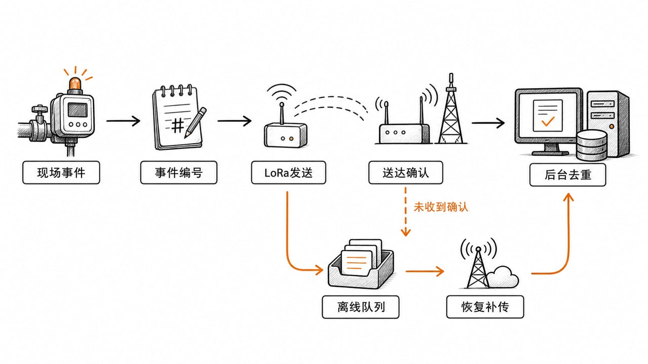 LoRa手持终端消息从现场事件封装发送确认离线队列到业务平台去重的闭环 LoRa手持终端消息从现场事件封装发送确认离线队列到业务平台去重的闭环