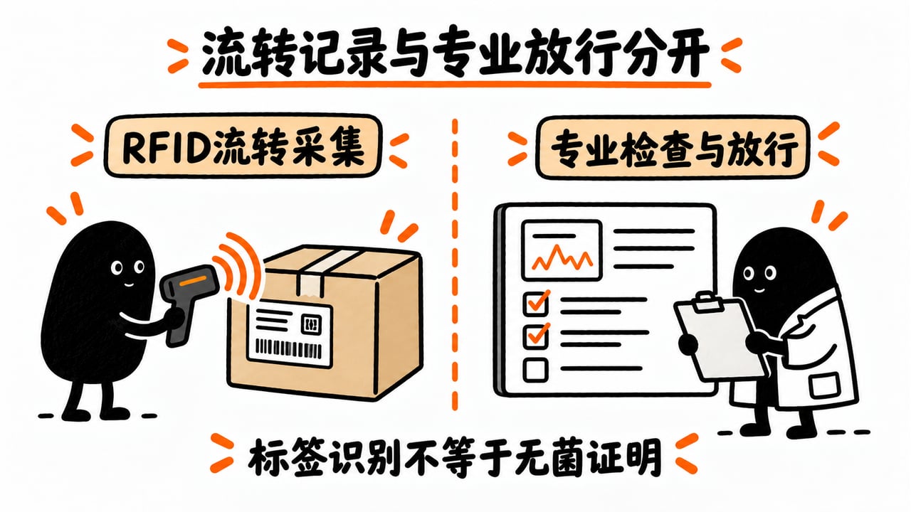 RFID采集流转记录,专业检查及放行依据监测和人员审核。