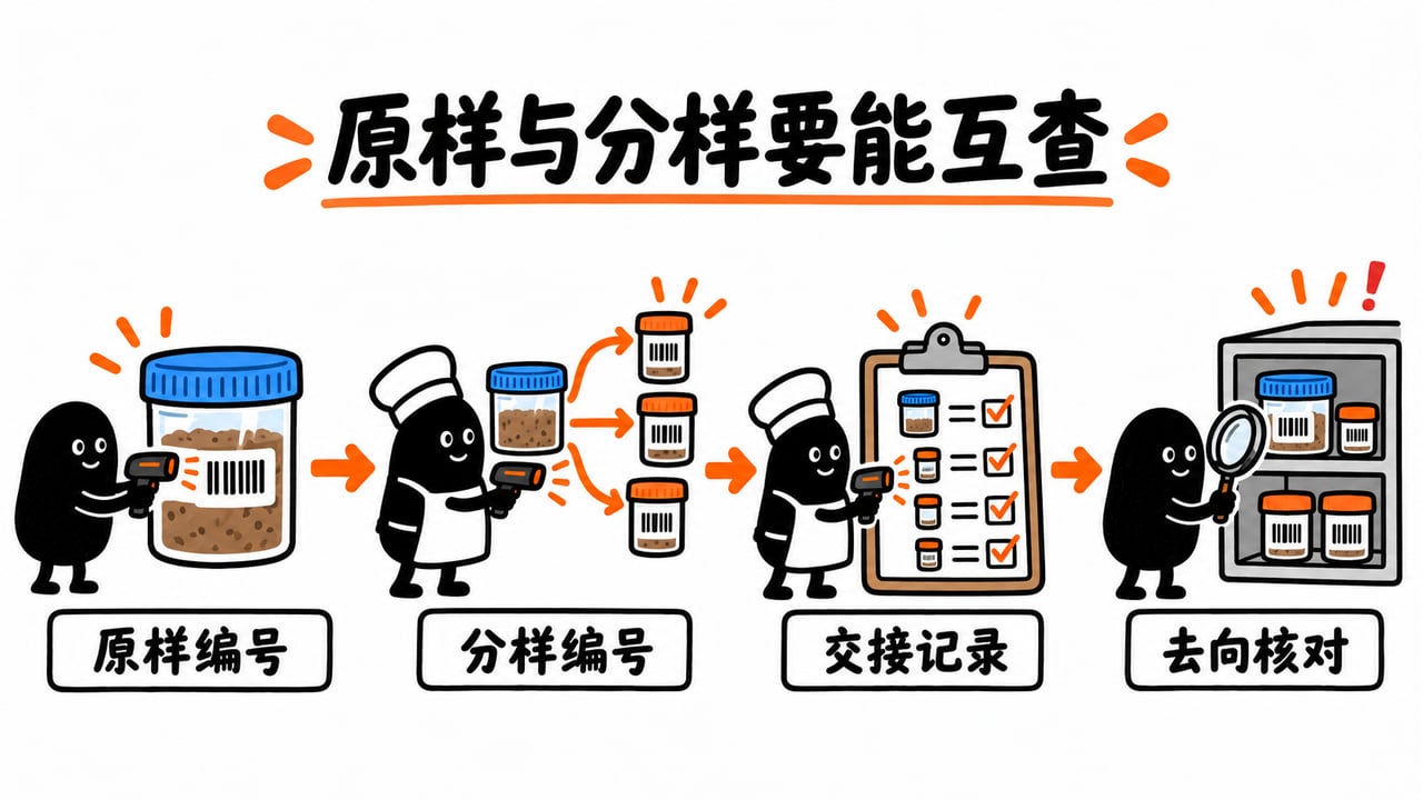 原样与分样保留一对多关系及交接去向。